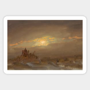 Winter Landscape at Moonlight by Frederic Edwin Church Sticker